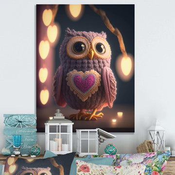 Cute Knitted Valentine Heart Owl I